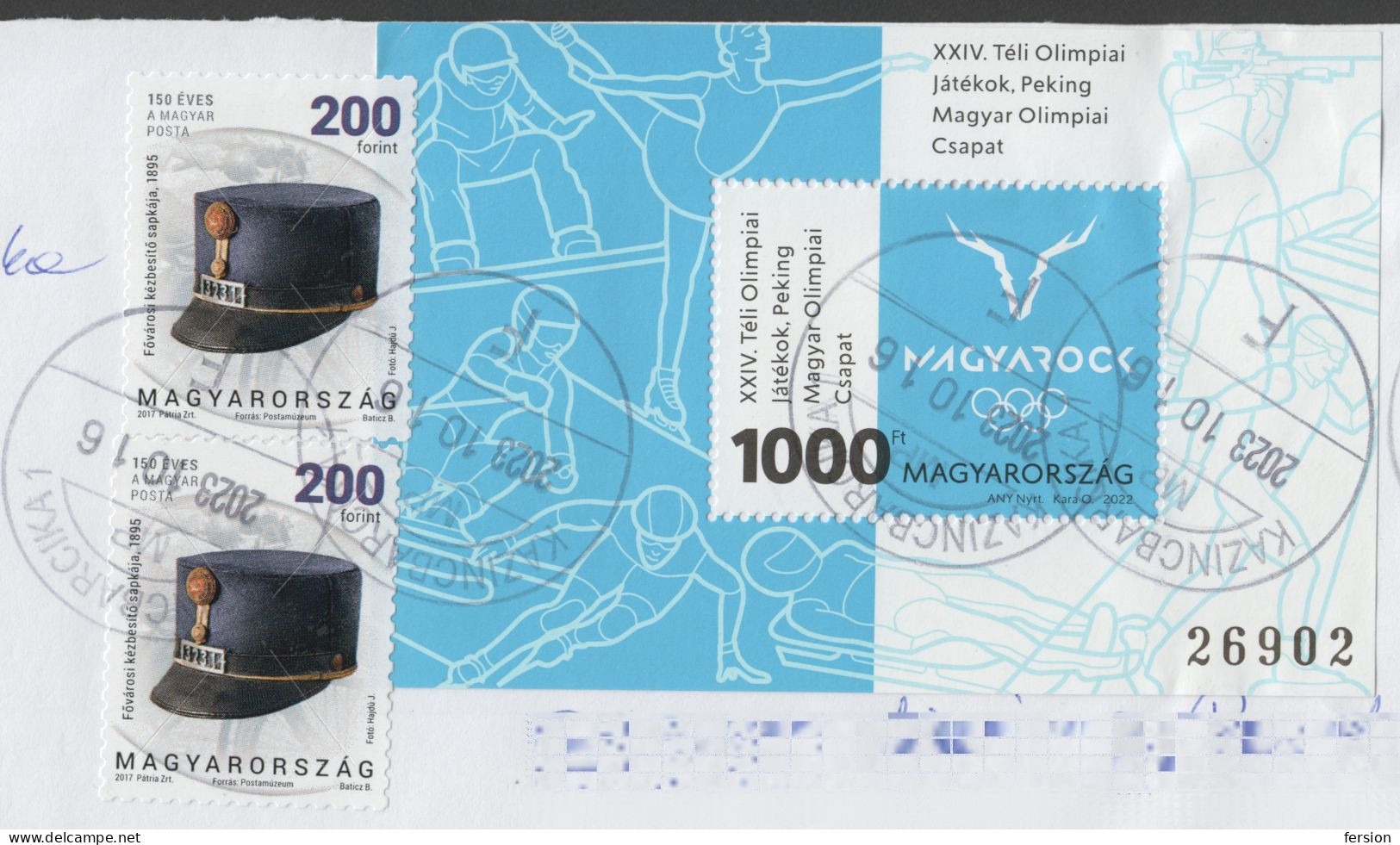 2022 Hungary WINTER Olympic Games Beijing China BLOCK REGISTERED Priority LABEL VIGNETTE - Postal Balance Scale Hut - Invierno 2022 : Pekín