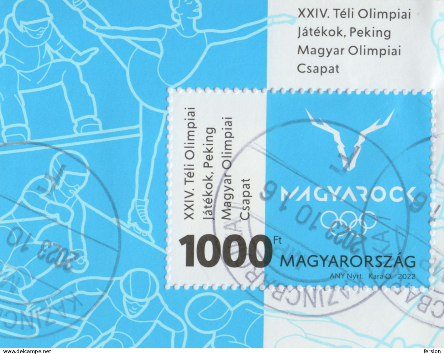 2022 Hungary WINTER Olympic Games Beijing China BLOCK REGISTERED Priority LABEL VIGNETTE - Postal Balance Scale Hut - Invierno 2022 : Pekín