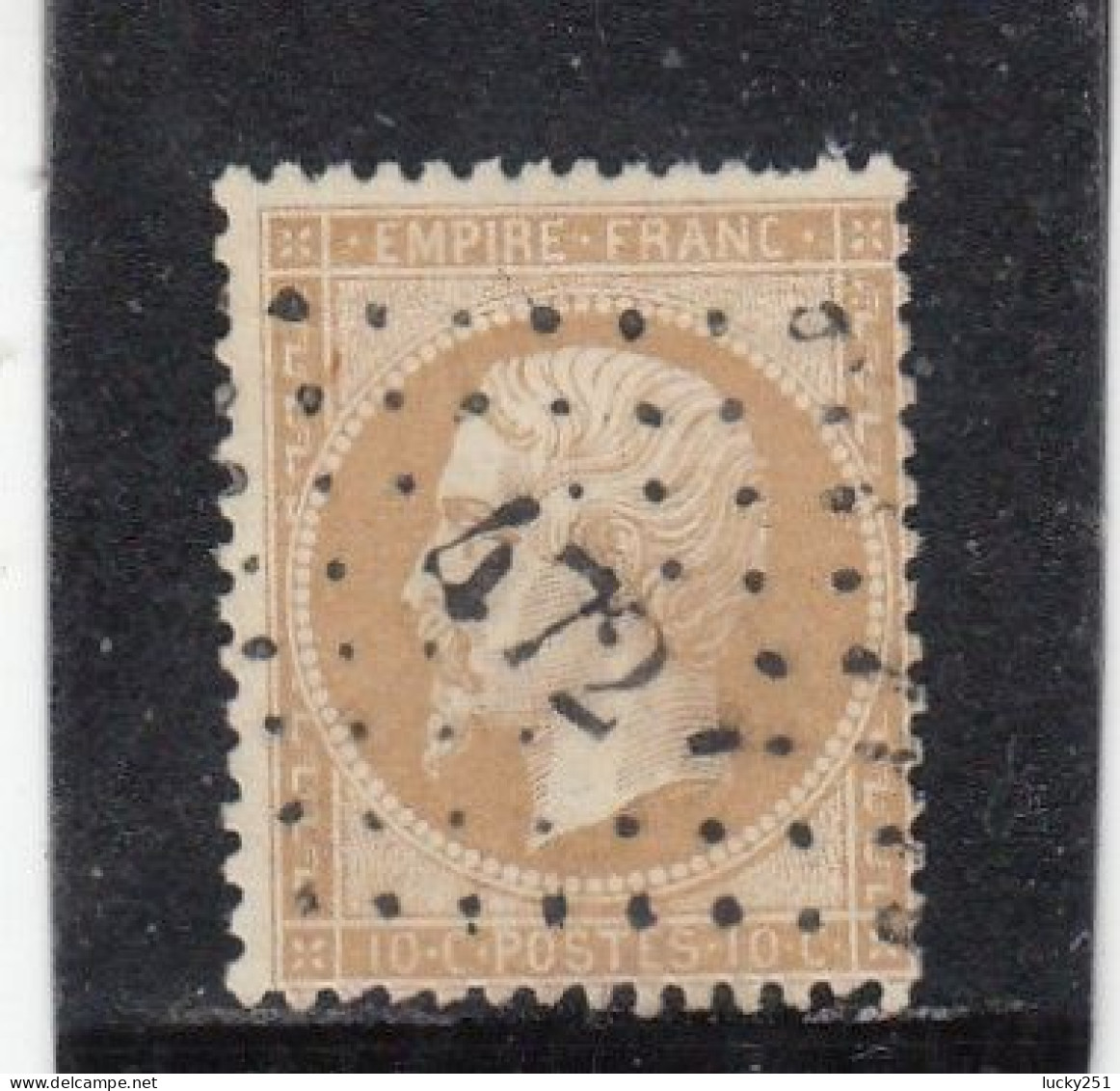 France - Année 1862 - N°YT 21 - 10c Bistre - Empire Dentelé - Oblitération PC - 1862 Napoleon III
