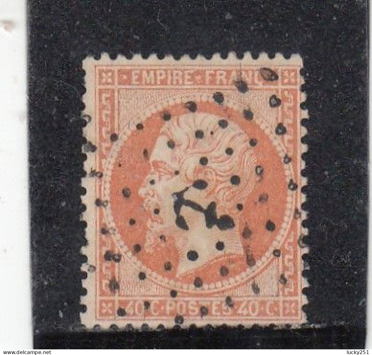 France - Année 1862 - N°YT 23 - 40c Orange - Empire Dentelé - Oblitération Ancre - 1862 Napoléon III