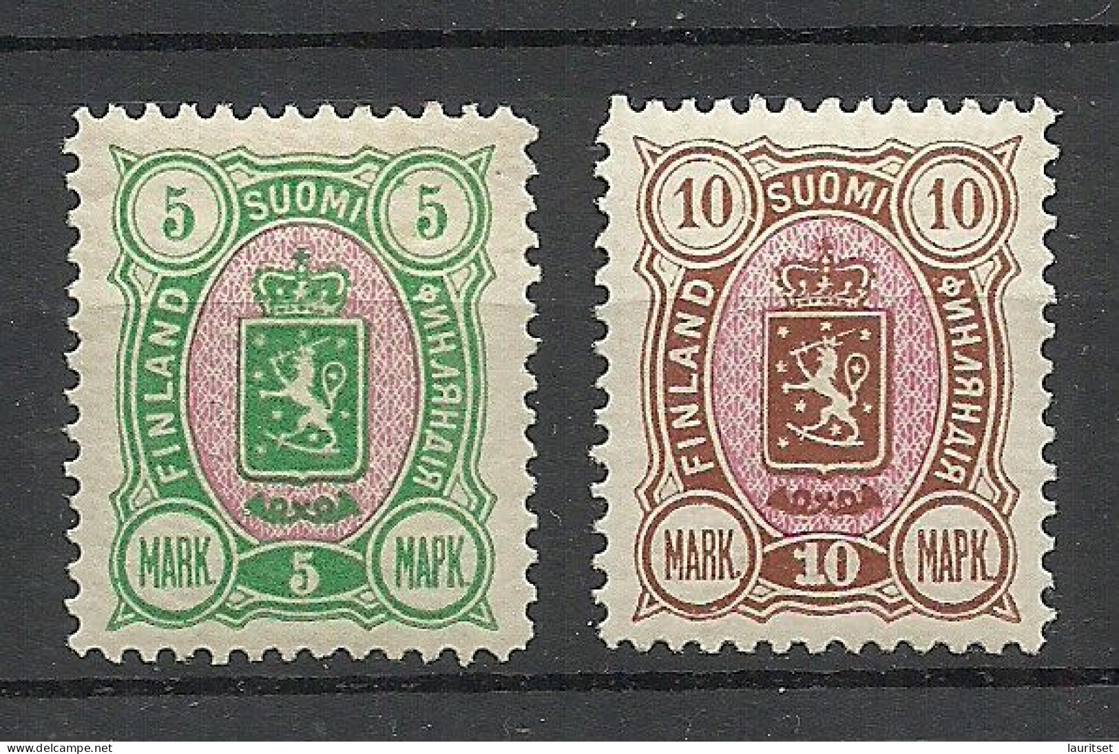 FINLAND FINNLAND 1889 Michel 33 - 34 A * Signed - Unused Stamps