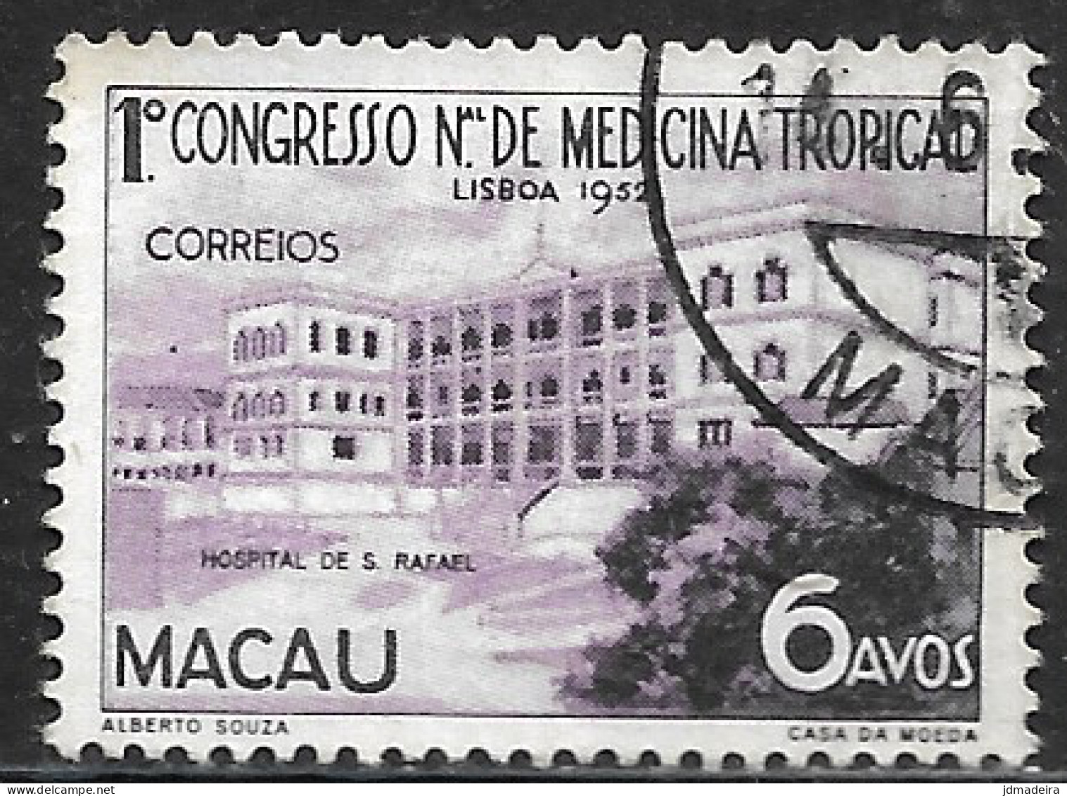 Macau Macao – 1952 Tropical Health Congress 6 Avos Used Stamp - Usati