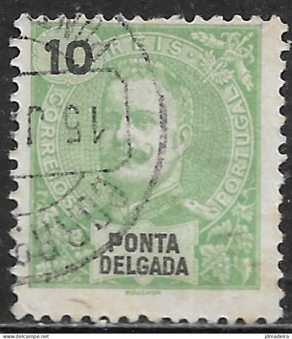 Ponta Delgada – 1897 King Carlos 10 Réis Used Stamp - Ponta Delgada