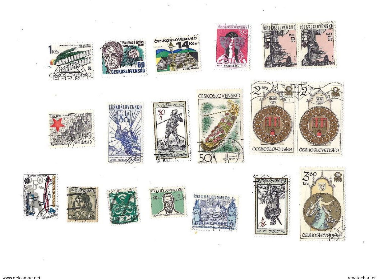 Collection De 90 Timbres Oblitérés. - Collezioni & Lotti