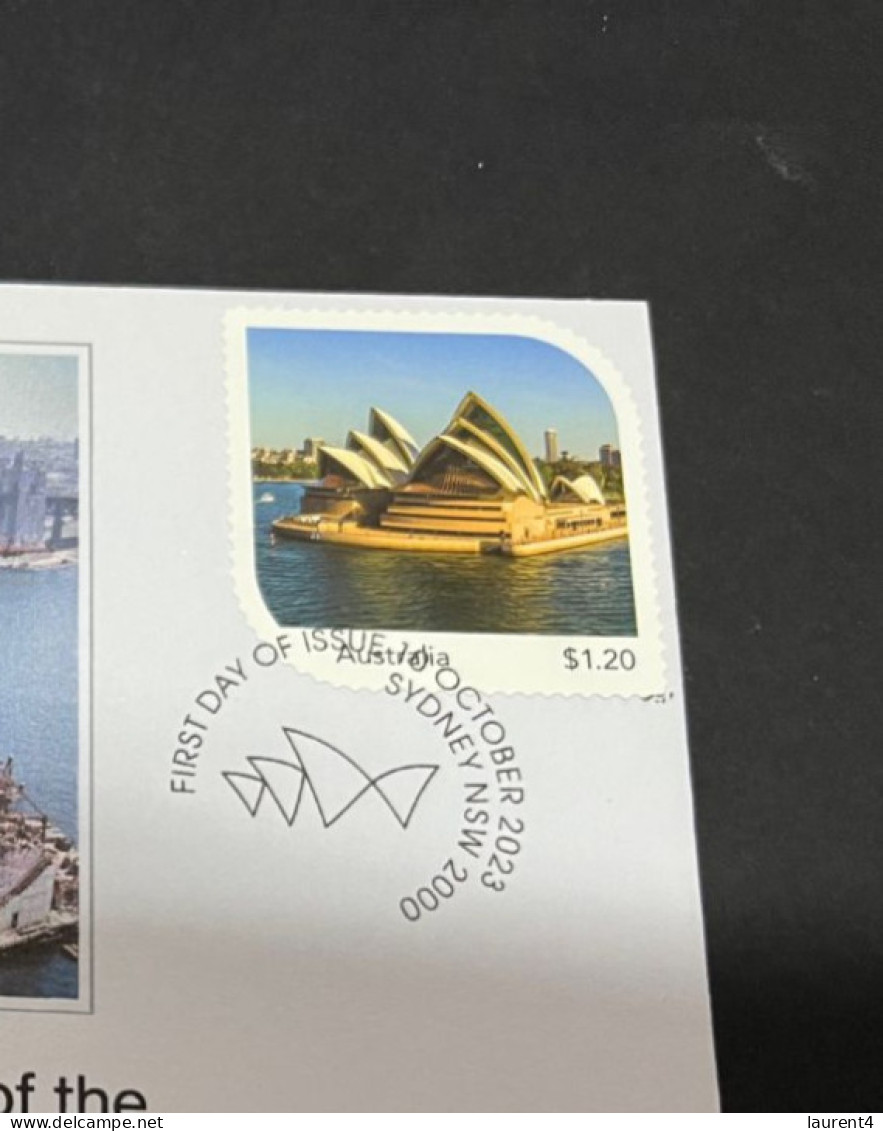 18-10-2023 (4 U 38) Sydney Opera House Celebrate 50th Anniversary (10-10-2023) FDI Cover (under Construction + Bridge) - Storia Postale