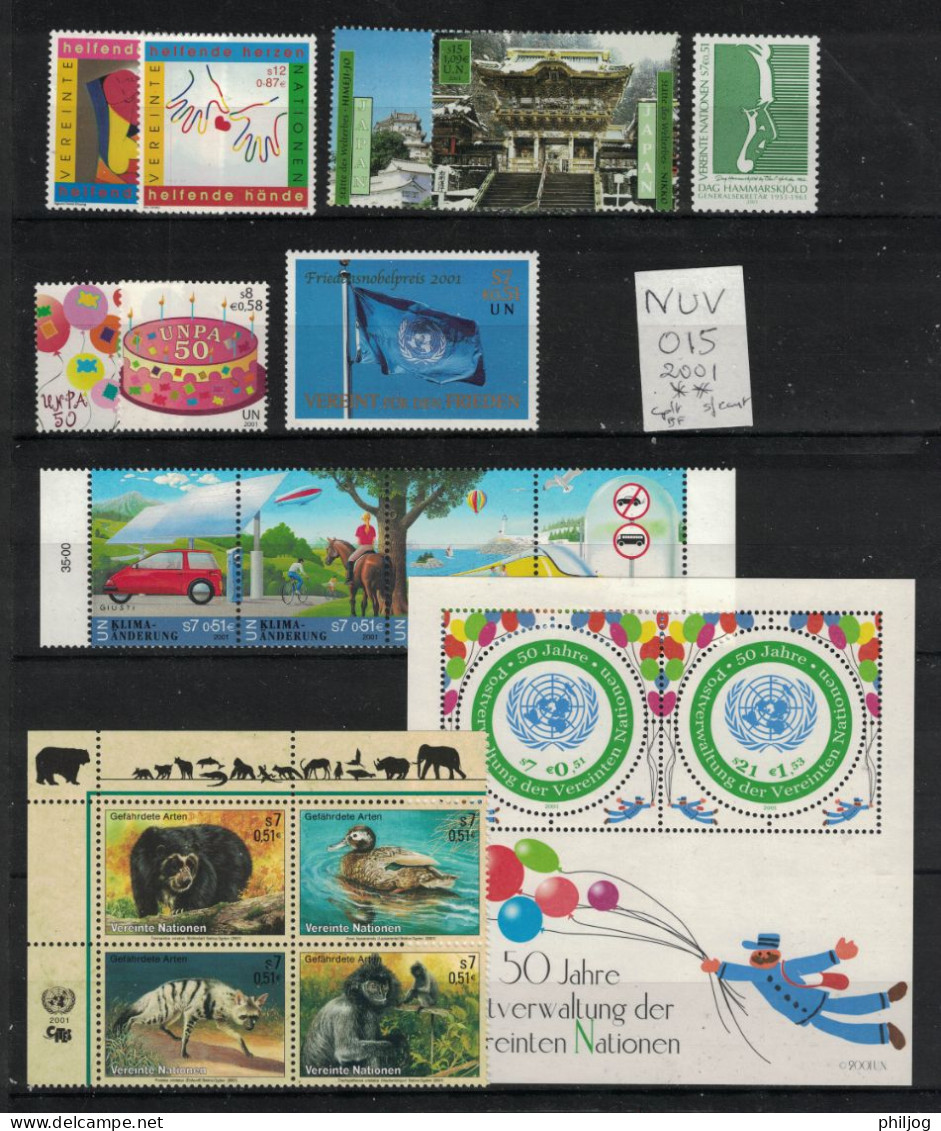 Nations Unies - Vienne - Année Complète 2001 Sauf 6 Timbres - Neuf SANS Charnière - Ungebraucht