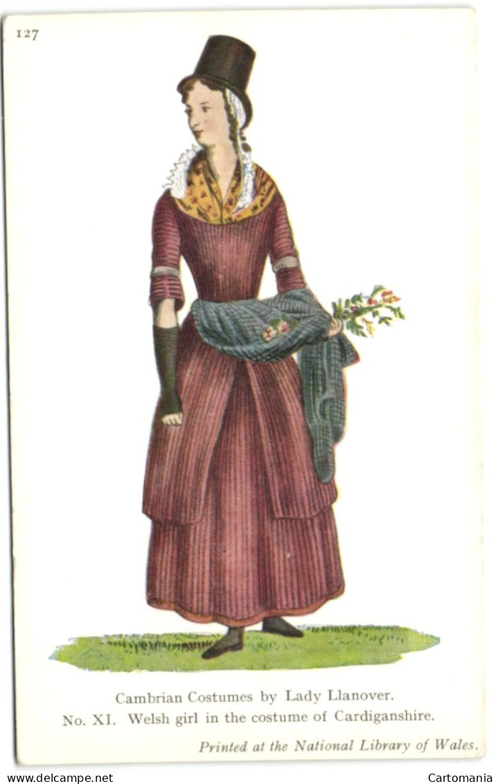 Cambrian Costumes By Lady Llanover - Welsh Girl In The Costume Of Cardiganshire - Cardiganshire