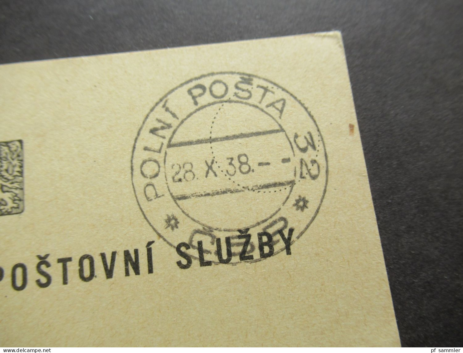 CSR 1938 Postkarte Roter Stempel NEDAME SA! Censura / Zensurpost / Polni Posta / PP 32 Und VLK Censura - Briefe U. Dokumente