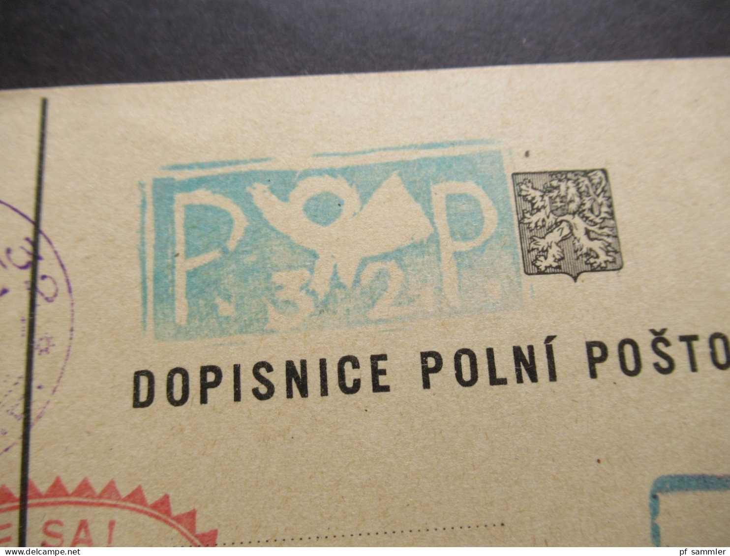 CSR 1938 Postkarte Roter Stempel NEDAME SA! Censura / Zensurpost / Polni Posta / PP 32 Und VLK Censura - Cartas & Documentos