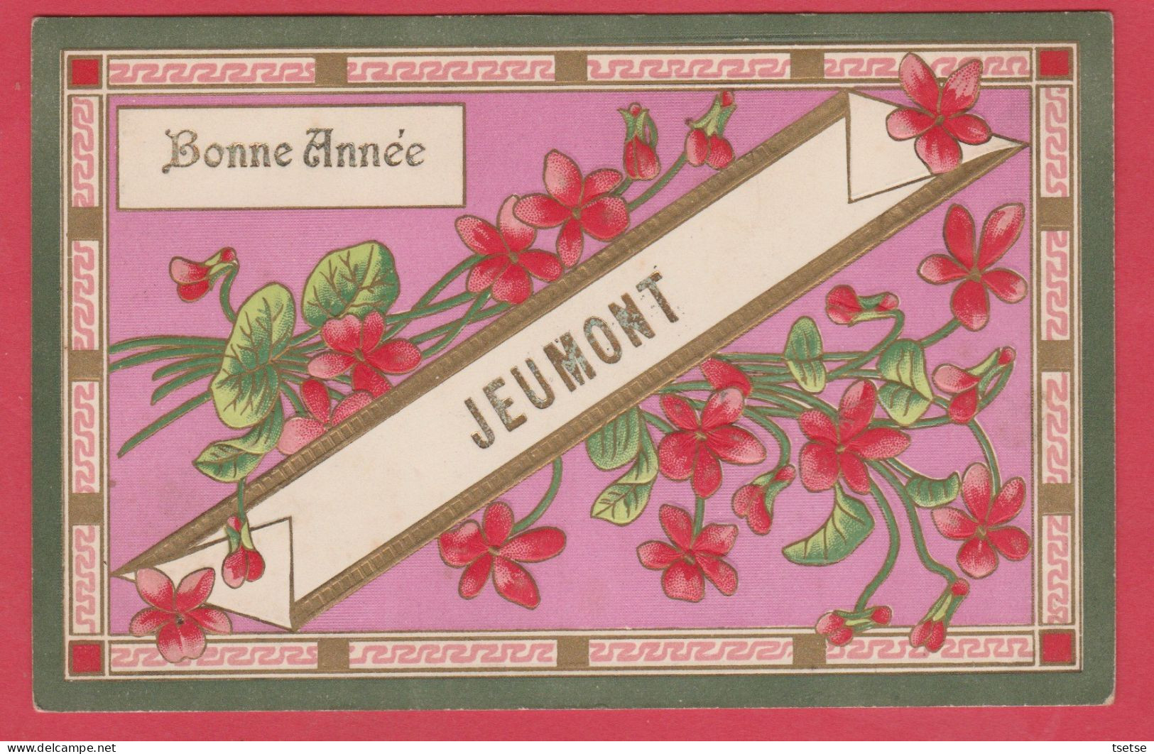 Jeumont - Bonne Année ... Jolie Carte En Relief - 1909 ( Voir Verso ) - Jeumont