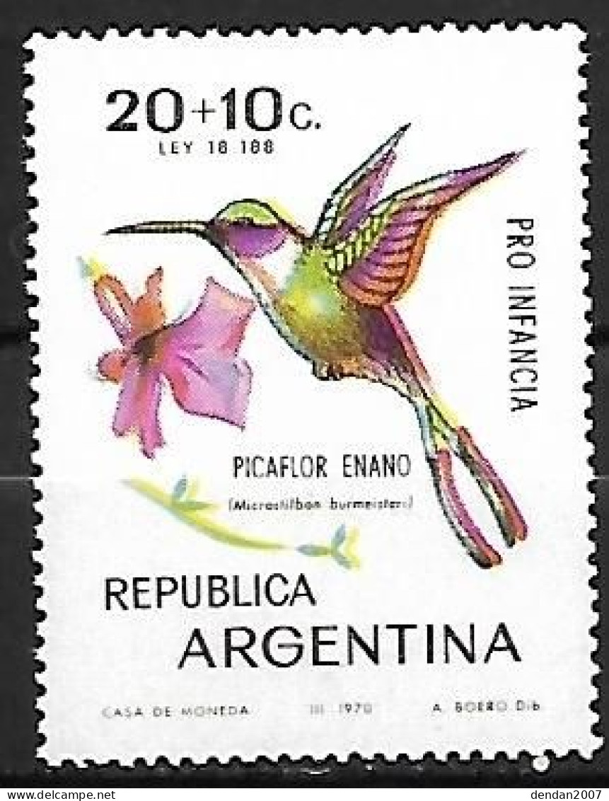 Argentina - MNH ** 1970 : Slender-tailed Woodstar  -  Microstilbon Burmeisteri	(color Damage) - Colibris