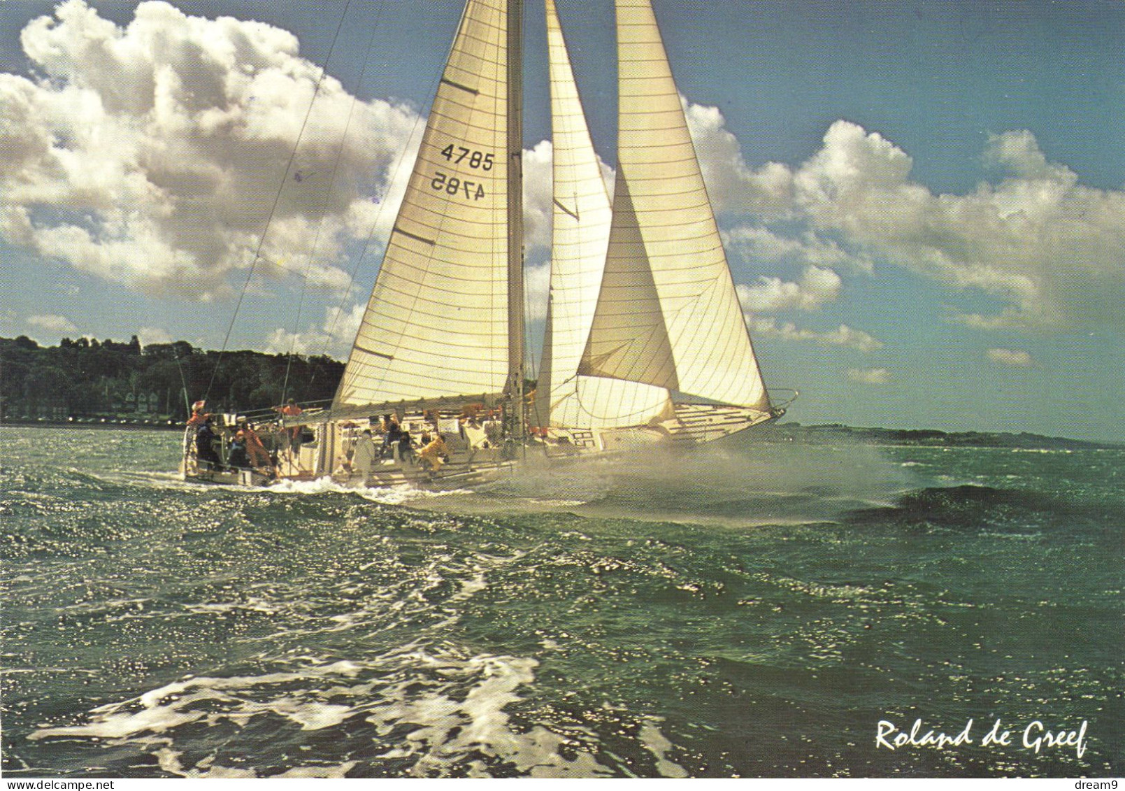 PHOTOGRAPHIE - Voiler Gréé En Cotre En Course Dans Le Solent - Photo Roland De Greef - Wasserski