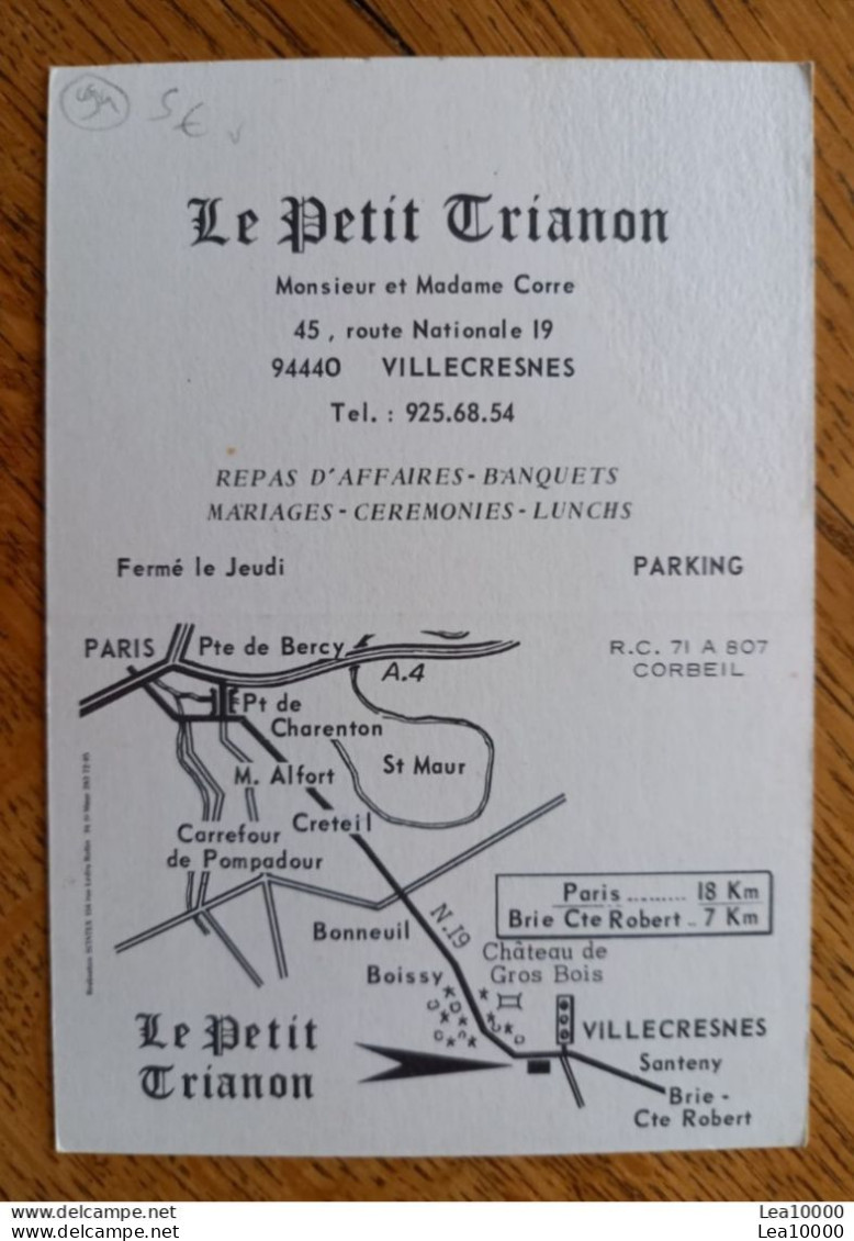 Villecresnes - Le Petit Trianon, Mr Corre, 45, Route Nationale 19 - Restaurant - CPSM GF - Villecresnes