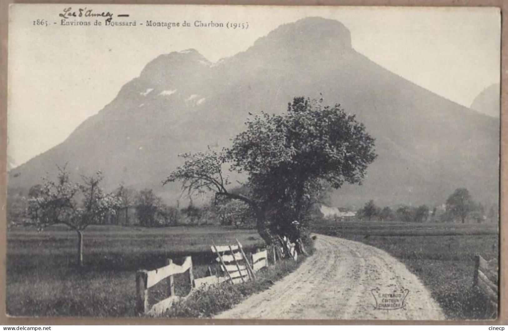 CPA 74 - DOUSSARD - Environs De Doussard - Montagne Du Charbon - TB PLAN Chemin Route Perspective Vers Village TB Verso - Doussard