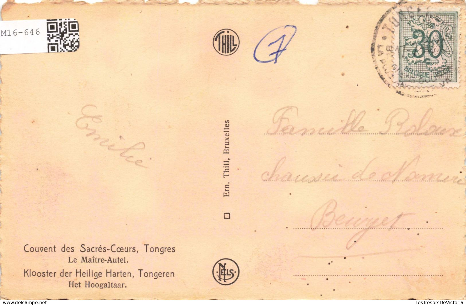 BELGIQUE - Tongres - Couvent Des Sacrés Coeurs - Le Maître Autel - Carte Postale Ancienne - Tongeren