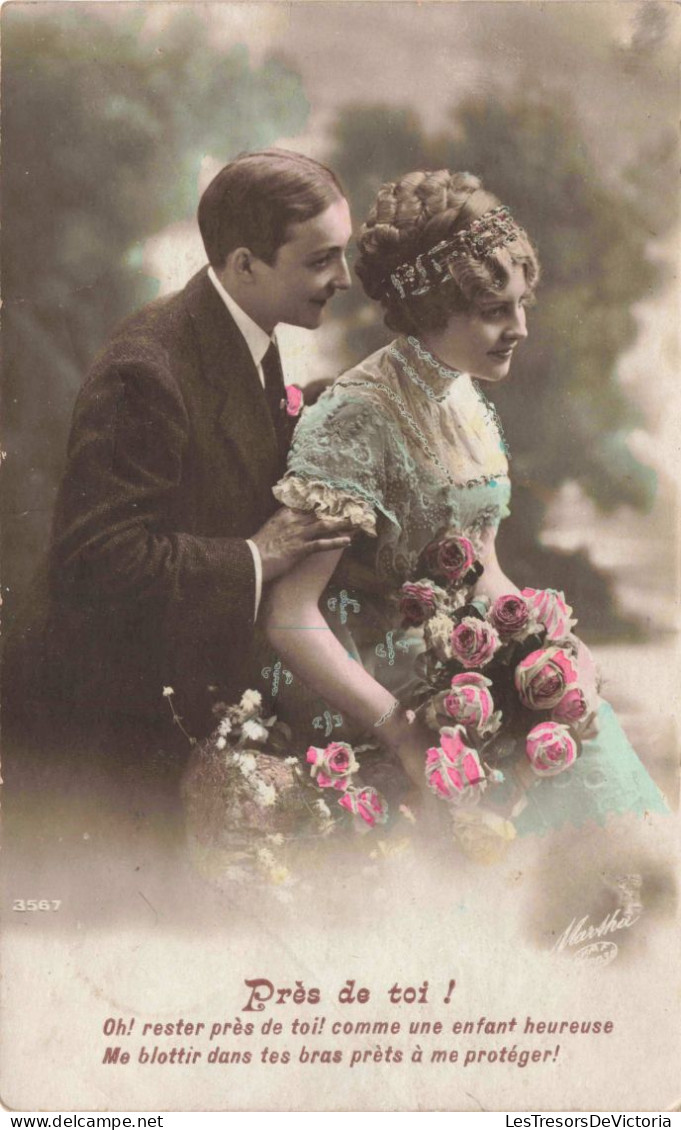 Couple - Près De Toi - Un Couple En Tenue De Soirée - Colorisé - Carte Postale Ancienne - Parejas