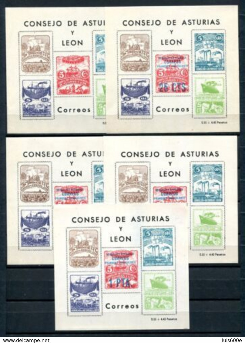 1937.ASTURIAS.NE17AL/NE21AL.NUEVOS.CATLOGO FILABO 300€ - Asturies & Leon