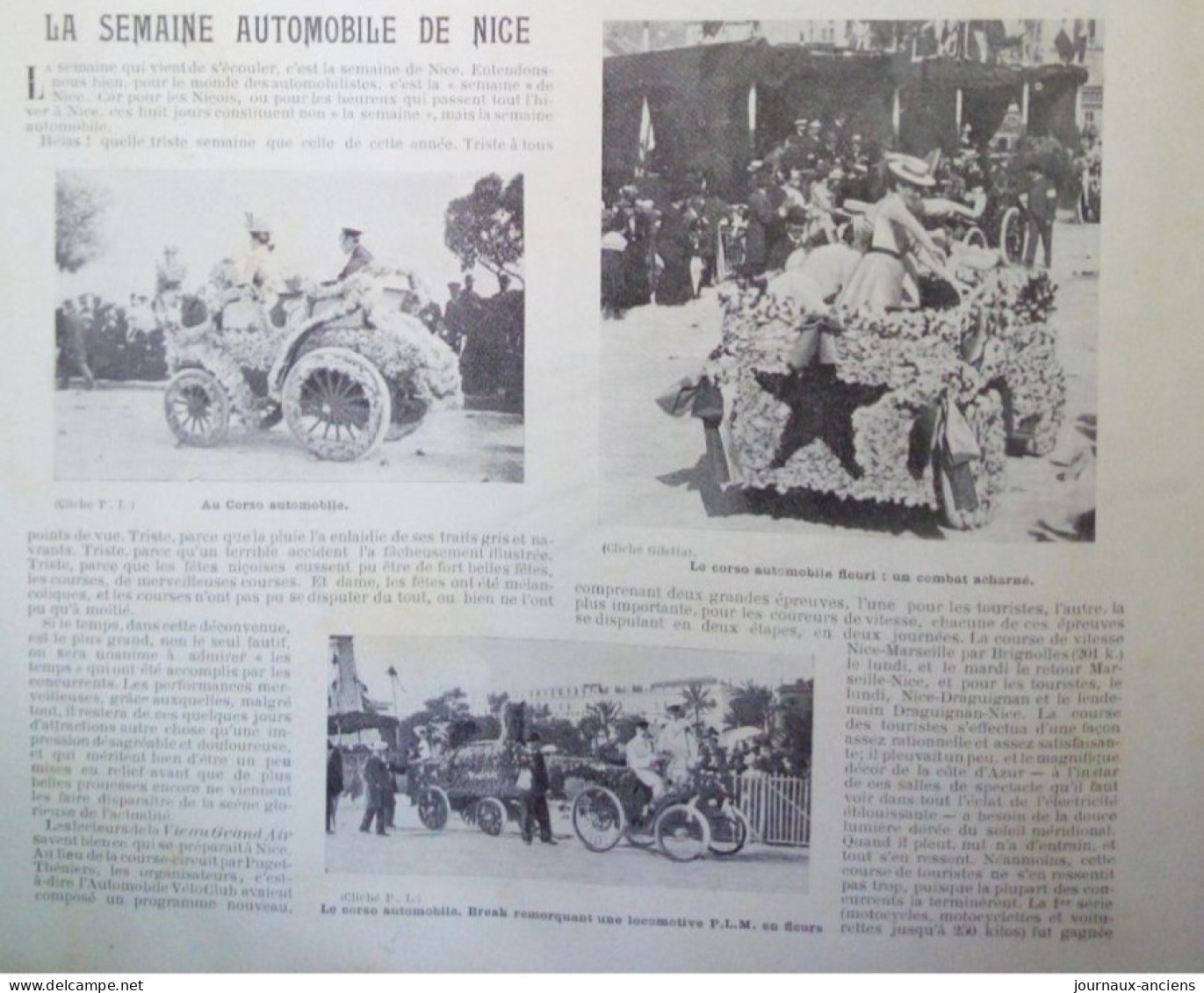 1900 LA SEMAINE AUTOMOBILE DE NICE - CORSO AUTOMOBILE - LA TURBIE - LA VIE AU GRAND AIR - Other & Unclassified