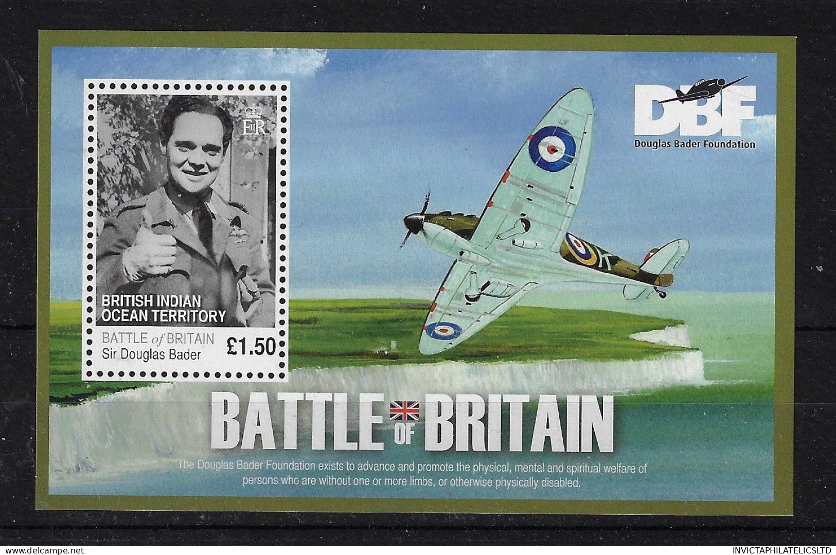 B.I.O.T. MS437, 2010 BATTLE OF BRITAIN MINI SHEET MNH - Territoire Britannique De L'Océan Indien