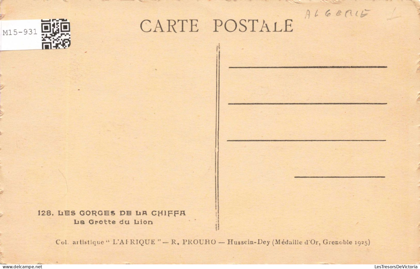 ALGERIE - Blida - Les Gorges De La Chiffa - La Grotte Du Lion - Carte Postale Ancienne - Blida