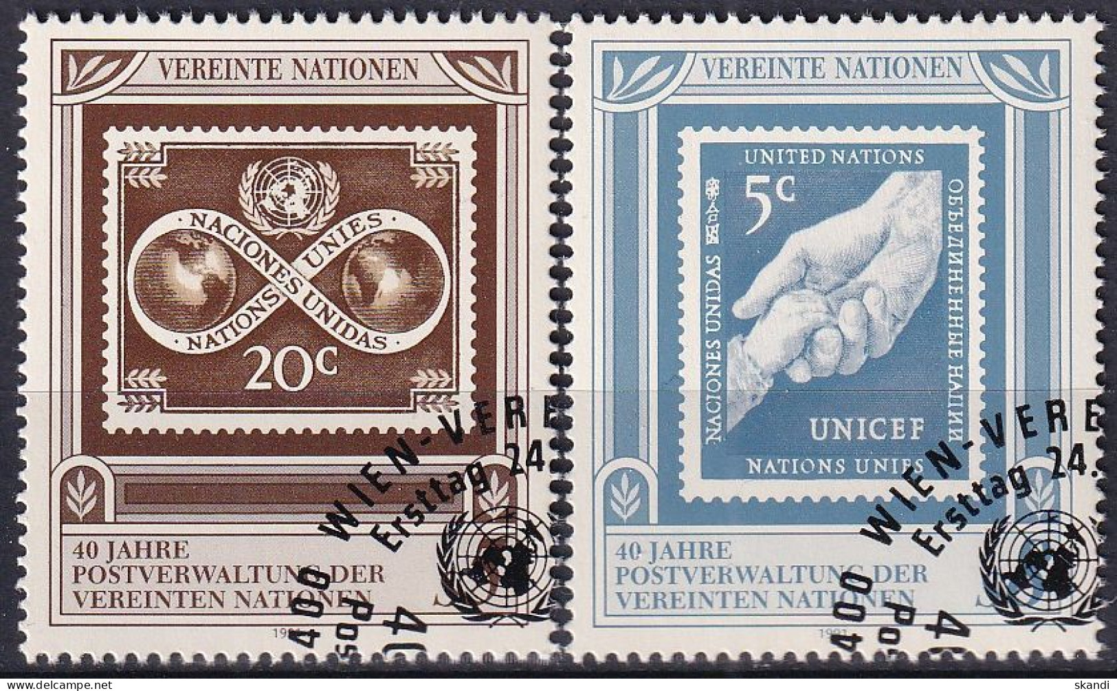 UNO WIEN 1991 Mi-Nr. 121/22 O Used - Aus Abo - Used Stamps