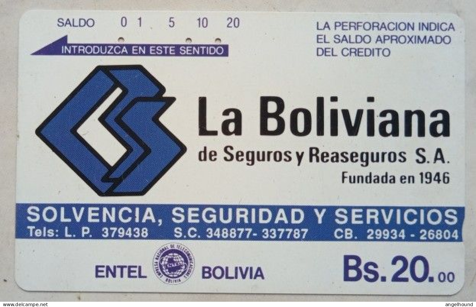 Bolivia Bs. 20 - La Boliviana - Bolivia