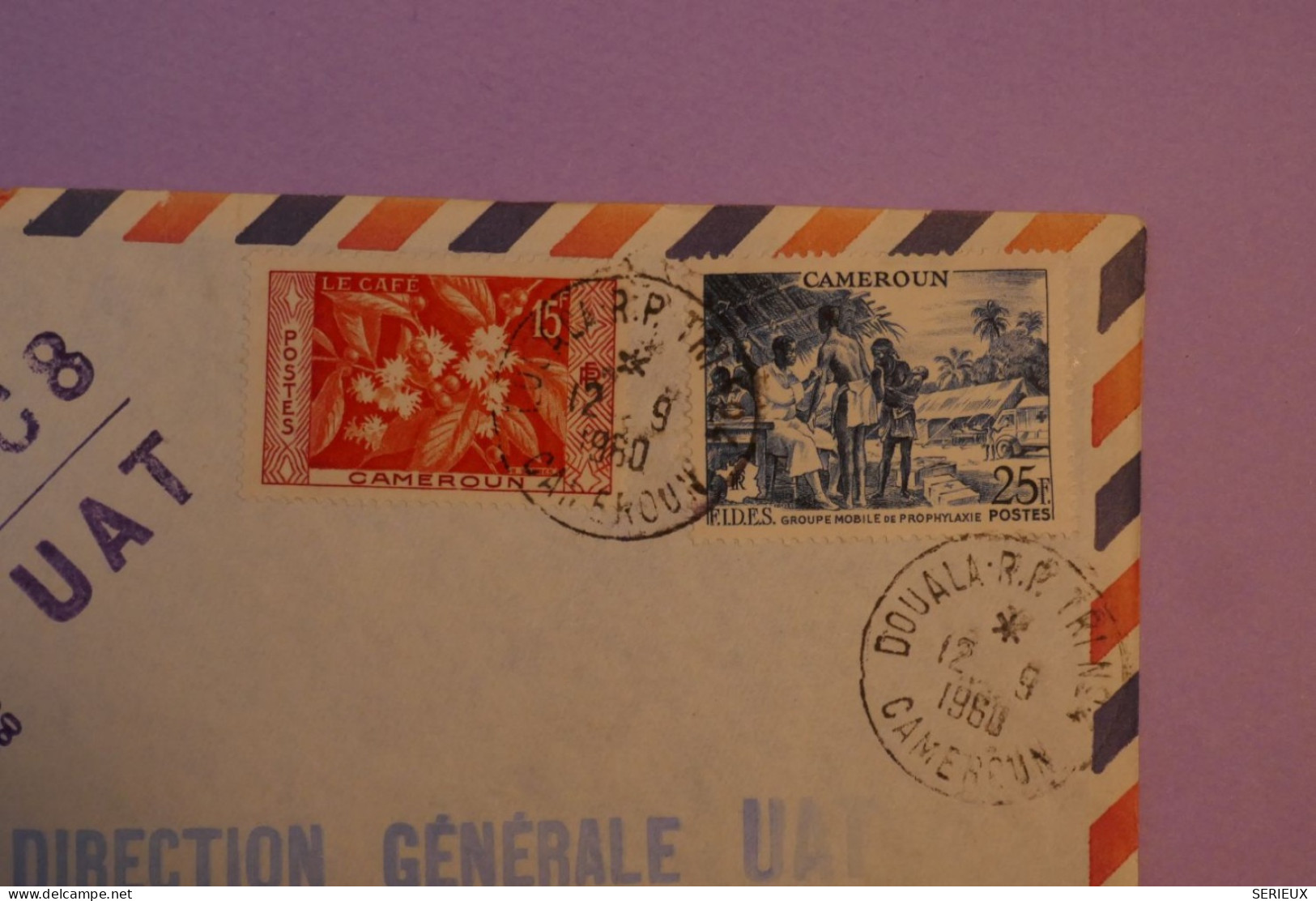 DD10 CAMEROUN   BELLE  LETTRE  1960   DOUALA  AU  BOURGET   FRANCE+UAT +AFF. INTERESSANT+  + - Posta Aerea