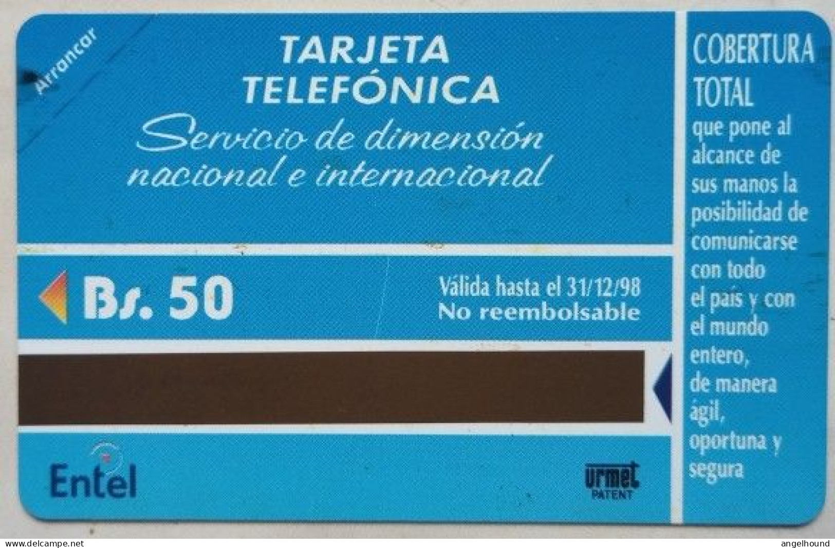 Entel Bolivia Bs. 50 MINT - Integramos A Bolivia En El Mundo - Bolivia