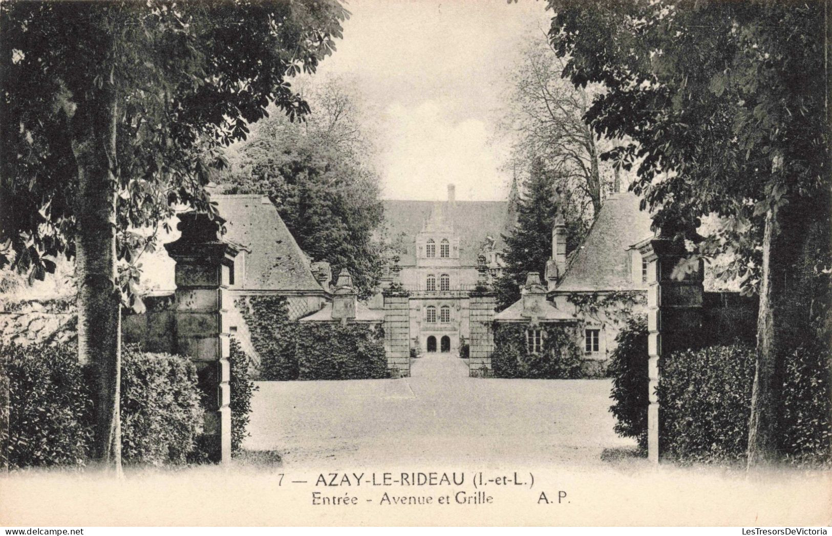 FRANCE - Azay-le-Rideau - Entrée - Avenue Et Grille - Carte Postale Ancienne - Azay-le-Rideau