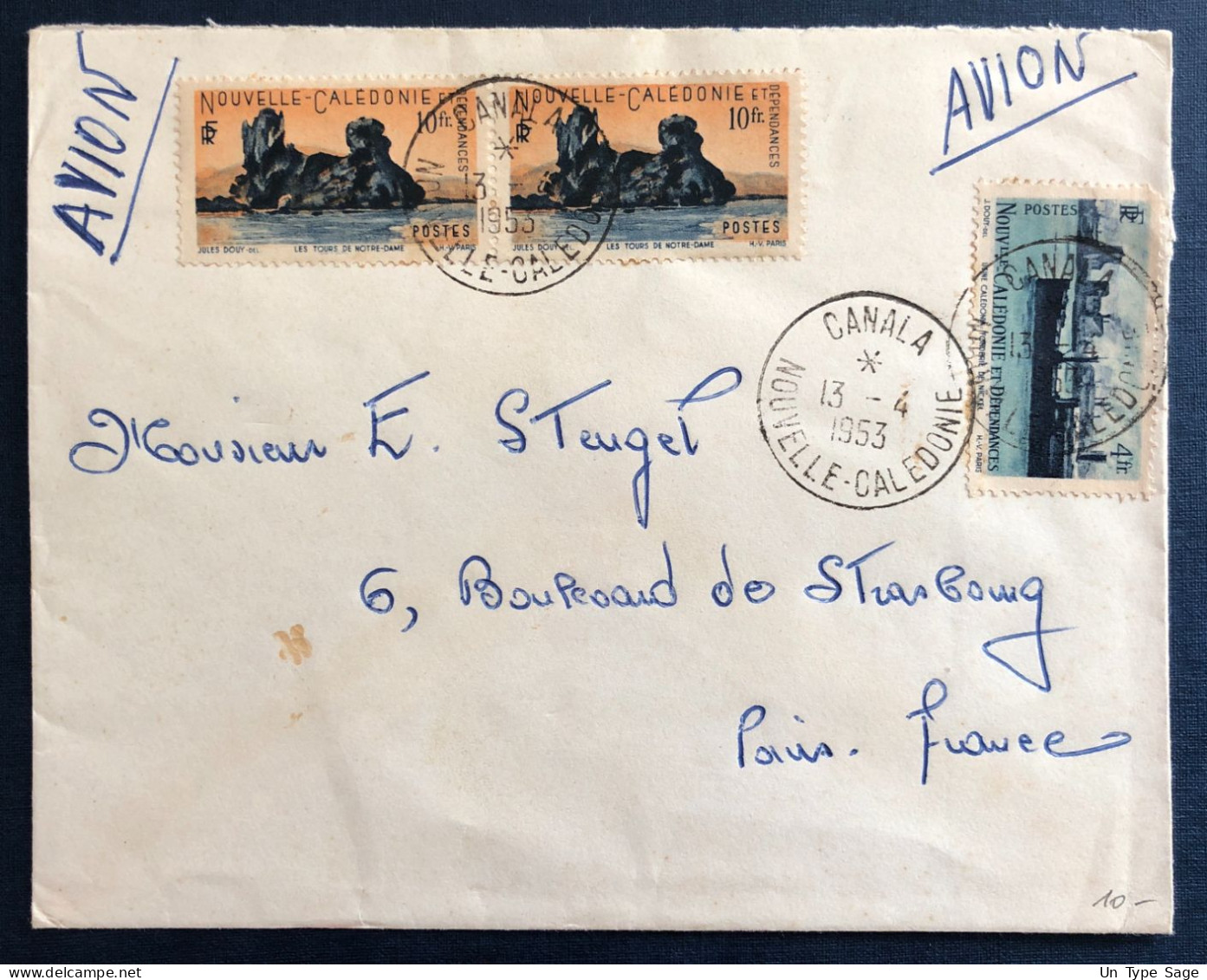 Nouvelle-Calédonie, Divers Sur Enveloppe TAD CANALA 13.4.1953 - (B3261) - Covers & Documents