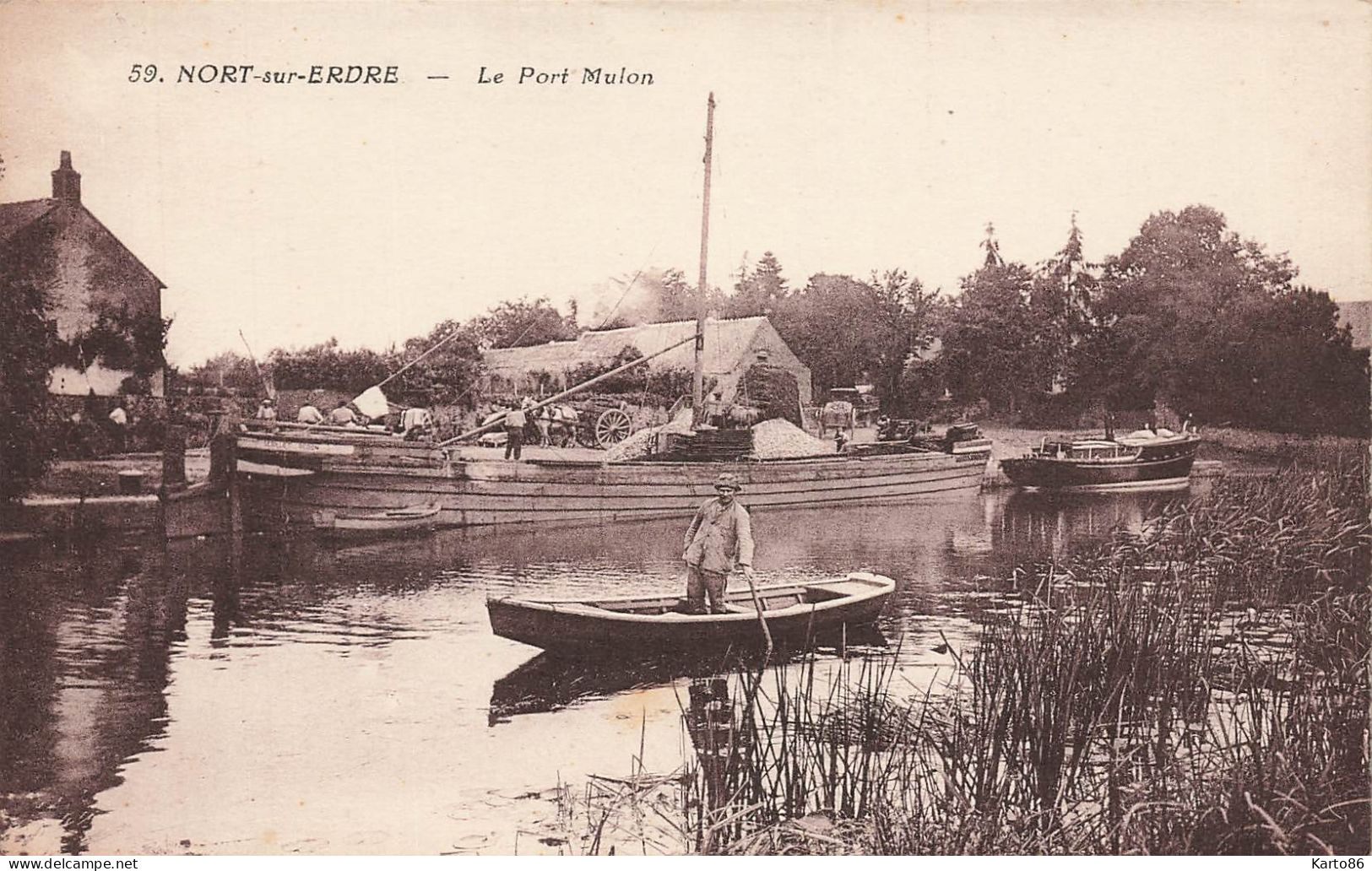 Nort Sur Erdre * Péniche Batellerie * Le Port Mulon * Chargement Ou Déchargement * Péniches Barge Chaland - Nort Sur Erdre