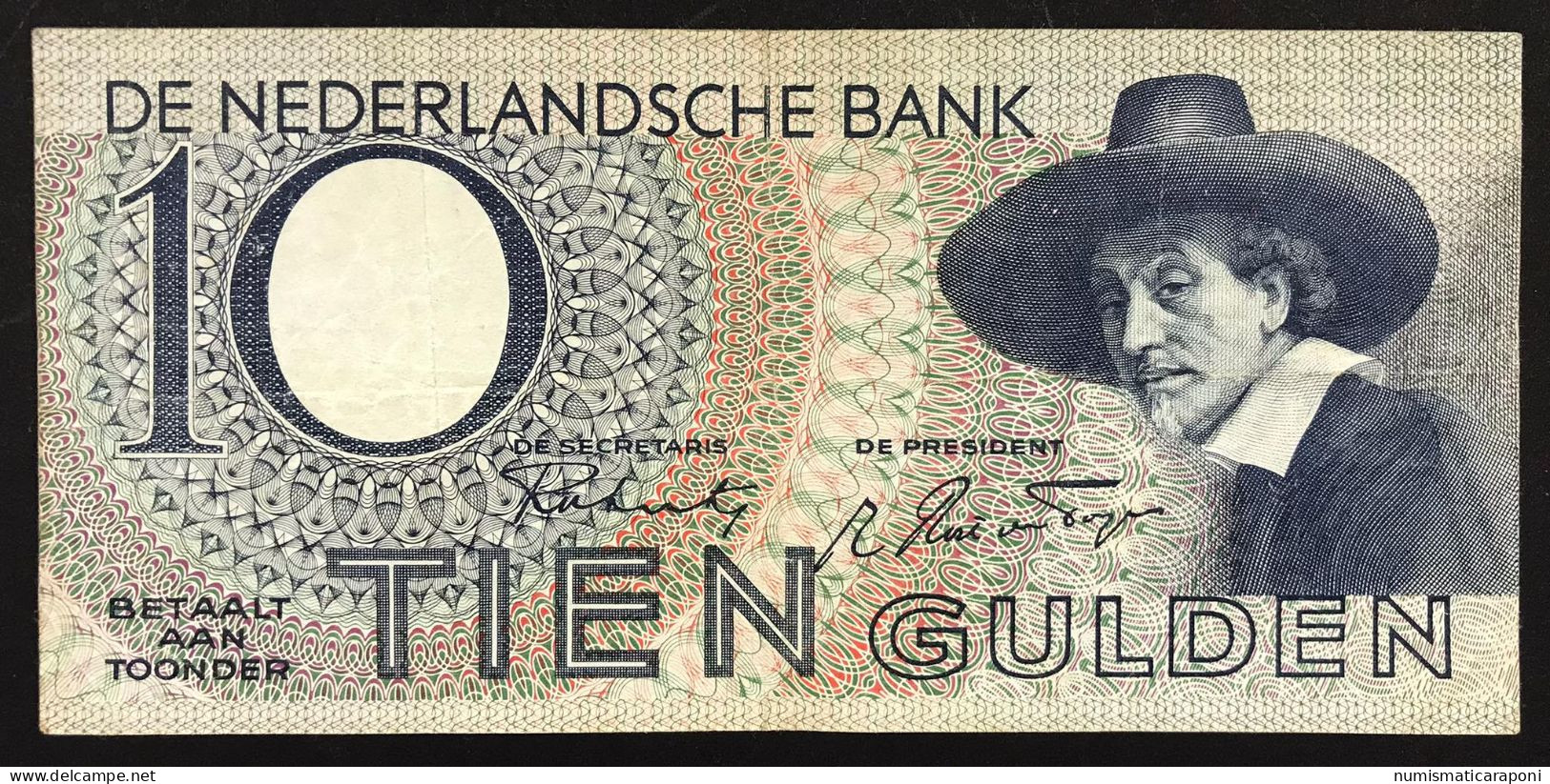 NETHERLANDS OLANDA 1943 L 10 Gulden Pick#59 Lotto 4809 - 100 Gulden