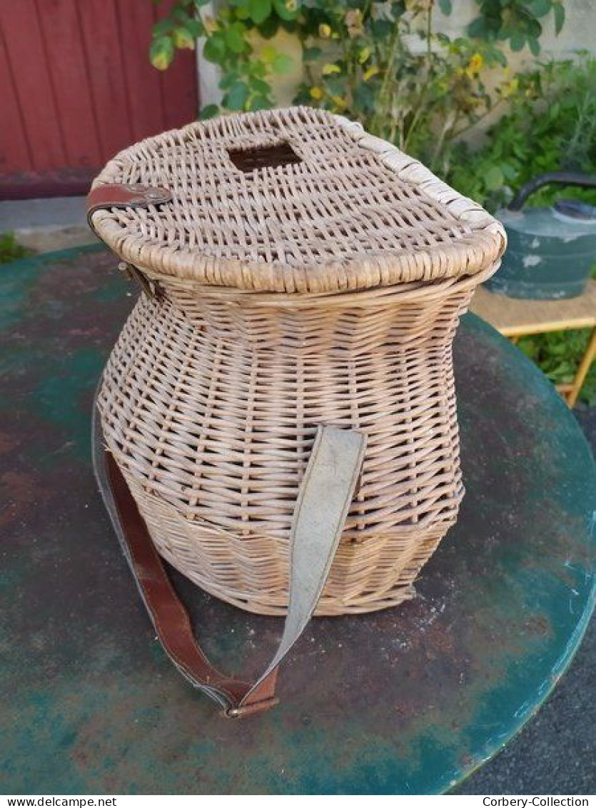 Ancien Panier De Pêche à La Truite Osier Vintage. - Fischerei