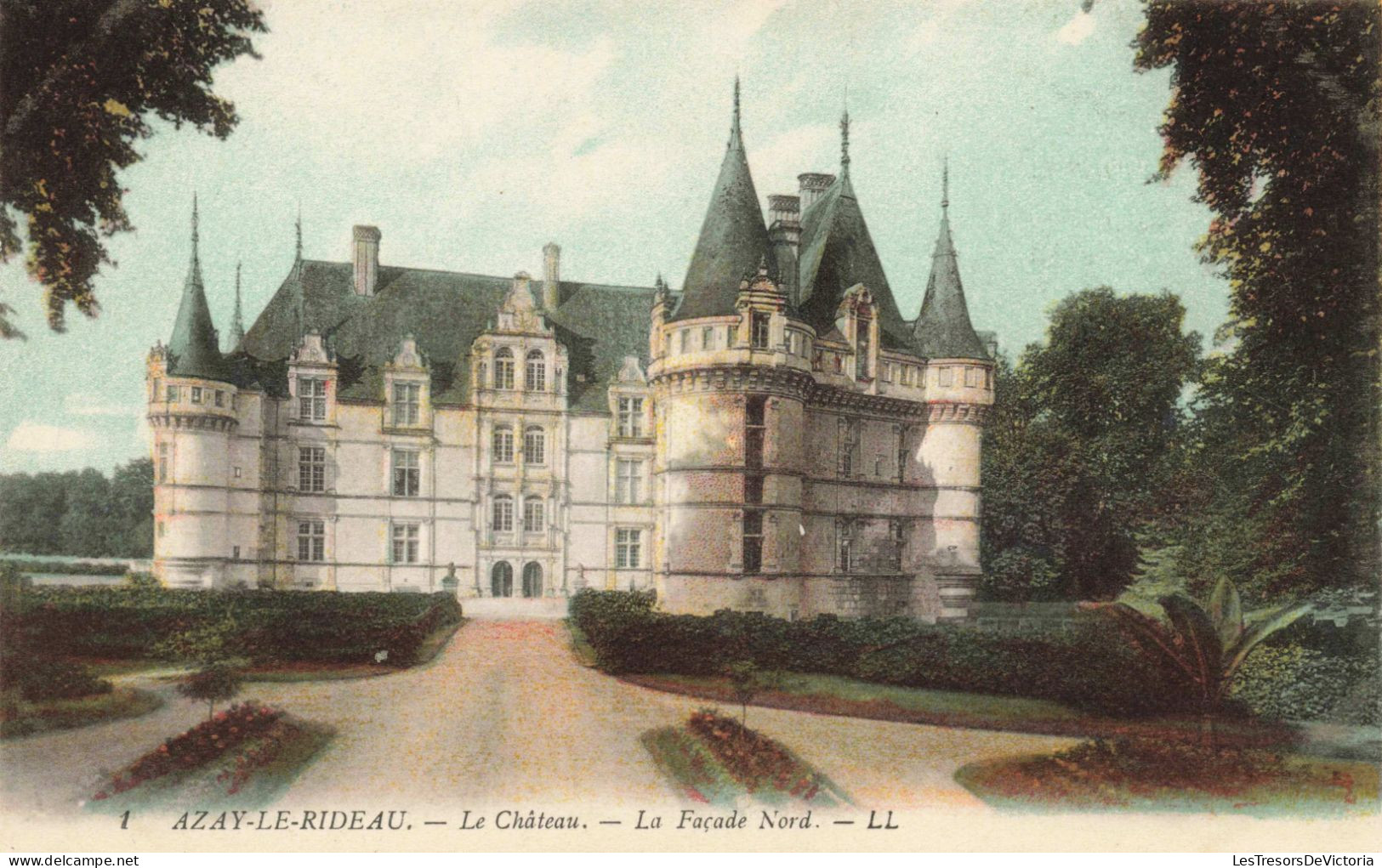 FRANCE - Azay-le-Rideau - Le Château - La Façade Nord - Colorisé - Carte Postale Ancienne - Azay-le-Rideau