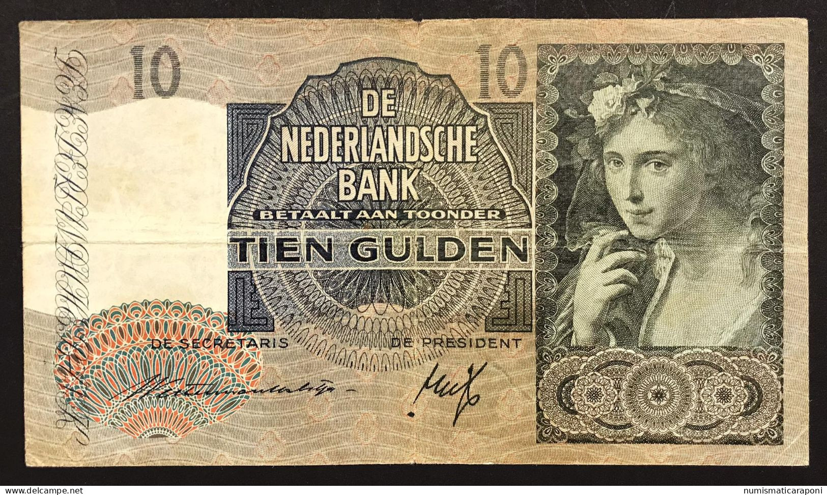 NETHERLANDS OLANDA 1940 10 Gulden Pick#56a  Lotto 4817 - 100  Florín Holandés (gulden)