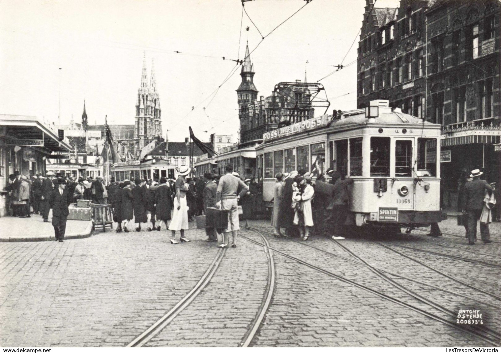 TRANSPORT - SNCV - Ostende Place Van Der Sweep - Carte Postale Ancienne - Tram