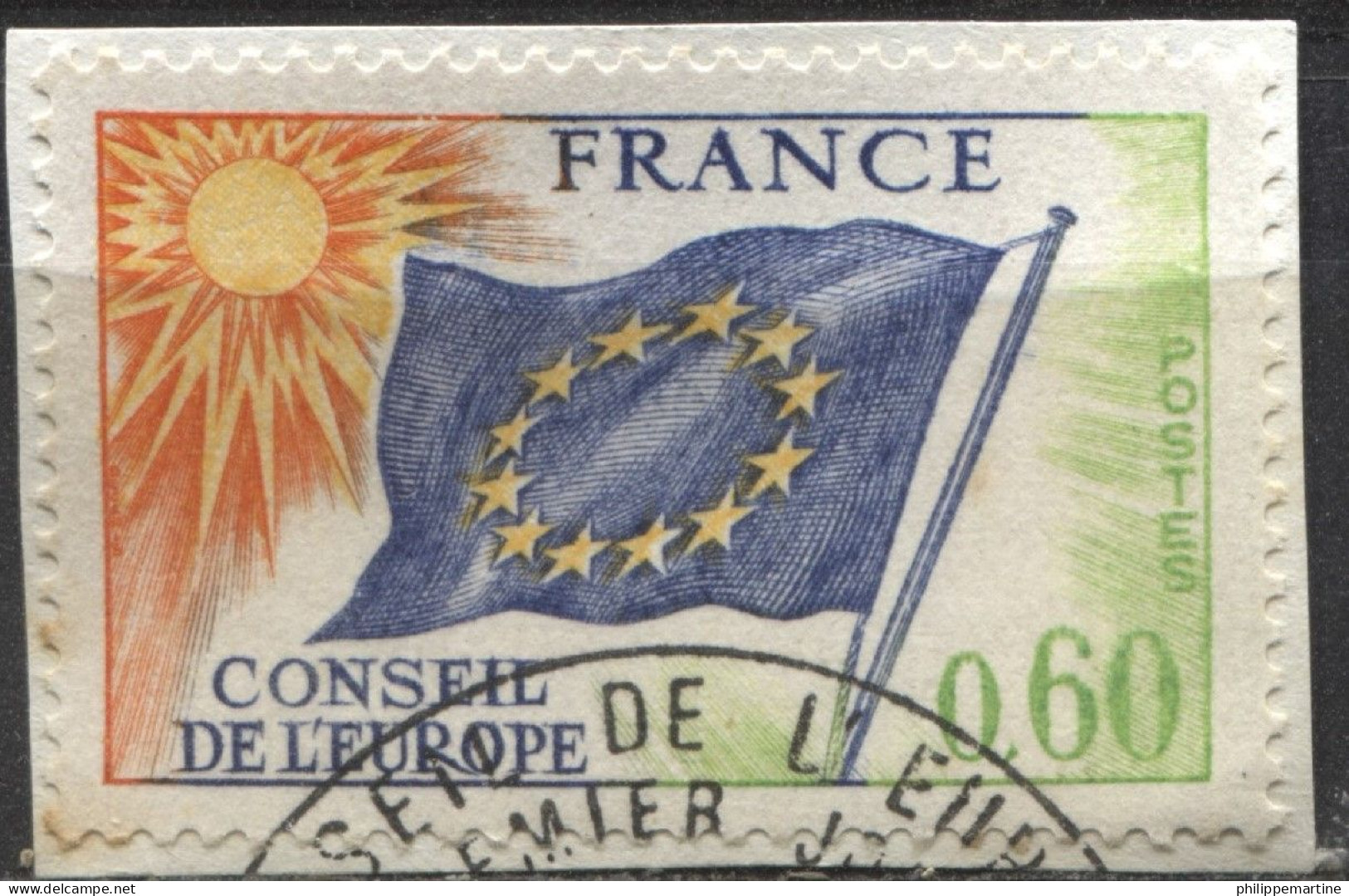 France 1975 - Service YT 46 (o) Sur Fragment - Oblitérés