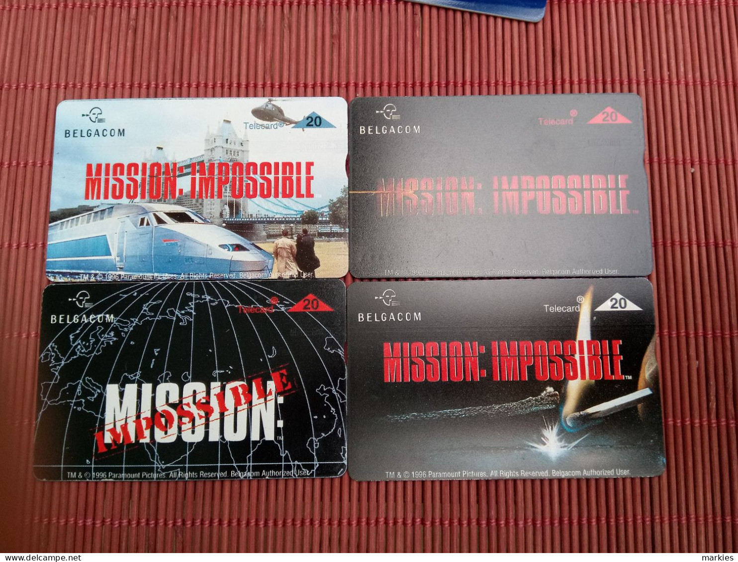 Set Mission Imposible 4 Phonecards Rare - Sans Puce