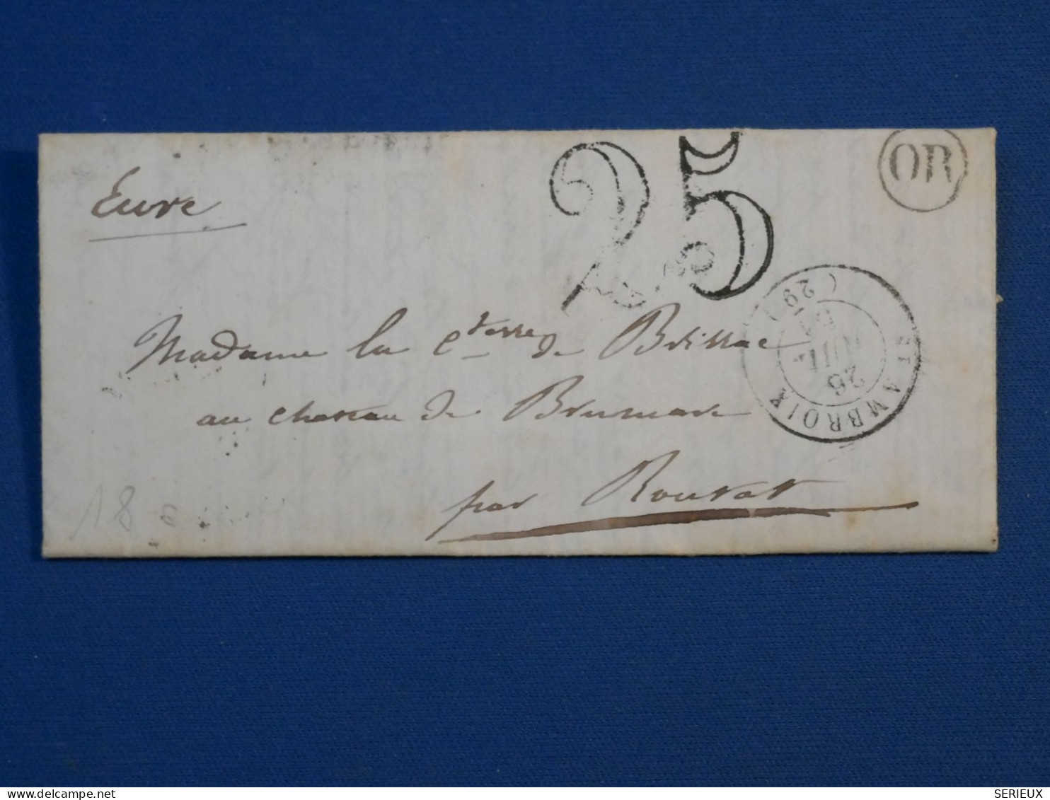 DD10  FRANCE  BELLE LETTRE  O.R.1851 ST AMBROIX   +TAXE +CIRE  +AFF. INTERESSANT+  + - 1849-1876: Periodo Clásico