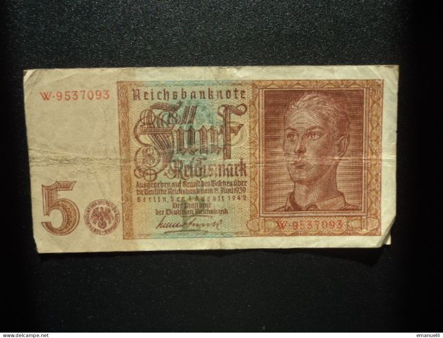 ALLEMAGNE : 5 REICHSMARK   1.8.1942    C.A. 179a, *  / P 186a **     TTB *** - 5 Reichsmark