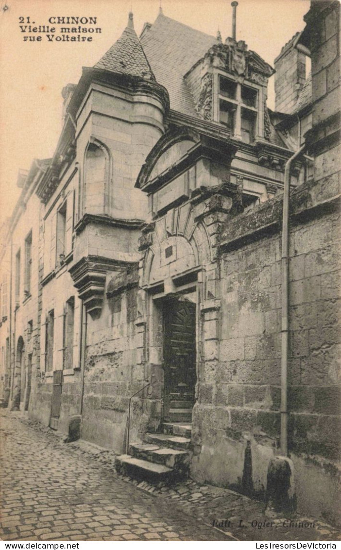 FRANCE - Chinon - Vieille Maison - Rue Voltaire - Carte Postale Ancienne - Chinon