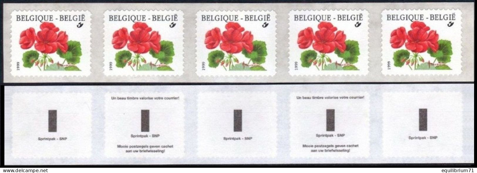 R91**(2854) - Géranium / Geranium - Fleurs / Bloemen (100 Timbres/100 Zegels - Boîte/Doos) - BELGIQUE/BELGIË - BUZIN - Rouleaux