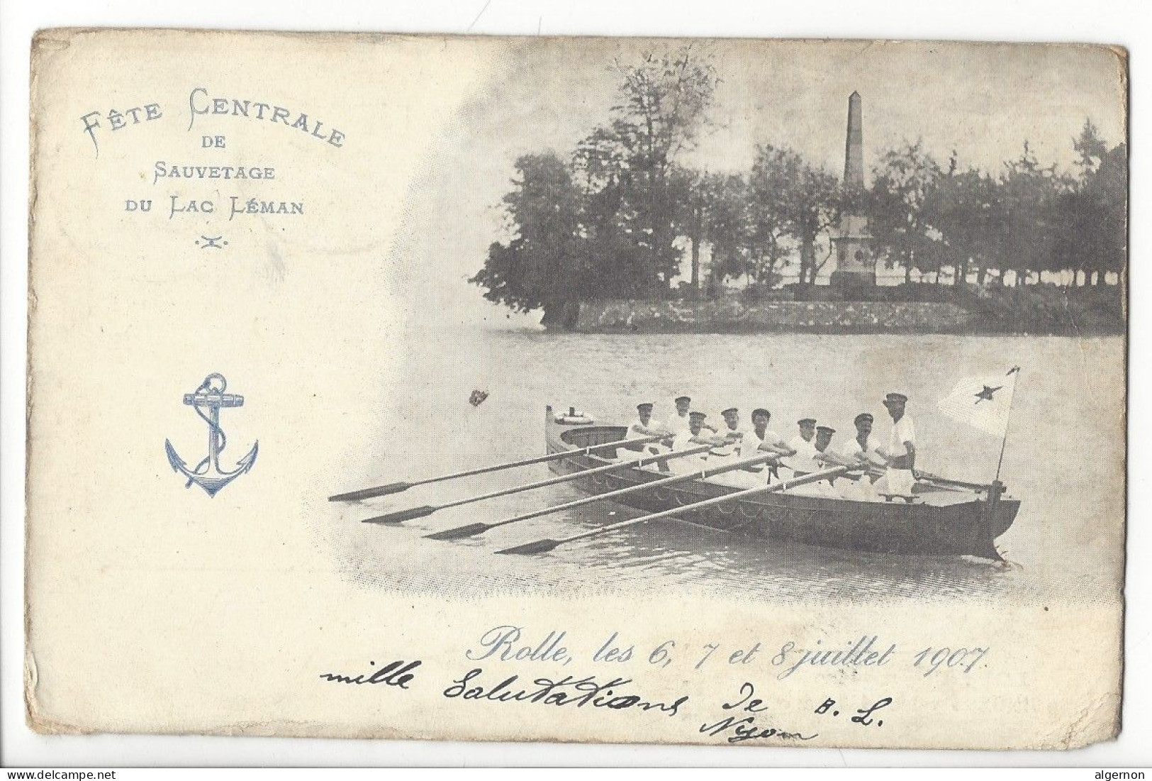 31578 - Rolle Fête Centrale De Sauvetage Du Lac Léman Rolle Juillet 1907 - Rolle