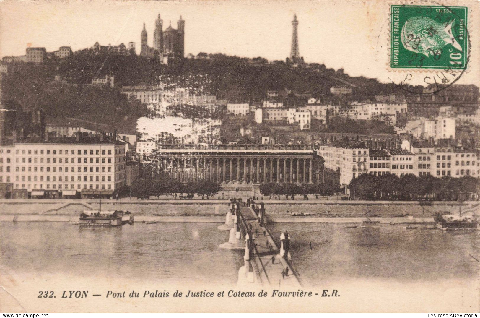 FRANCE - Lyon - Pont Du Palais De Justice Et Du Coteau De Fourvière - ER - Carte Postale Ancienne - Lyon 5