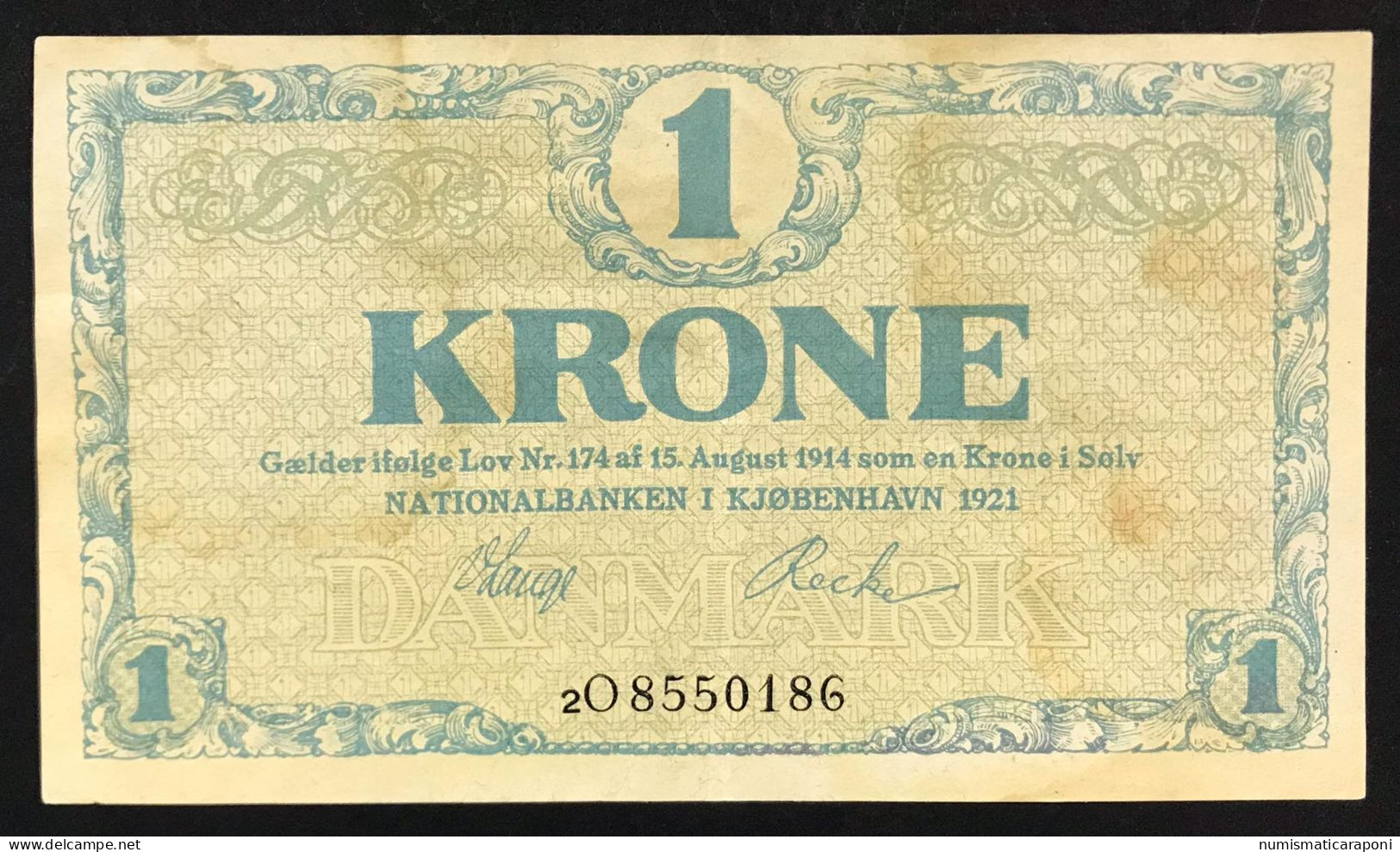 Danimarca Danmarks 1 Krone 1921 Pick#12H LOTTO 4813 - Denmark