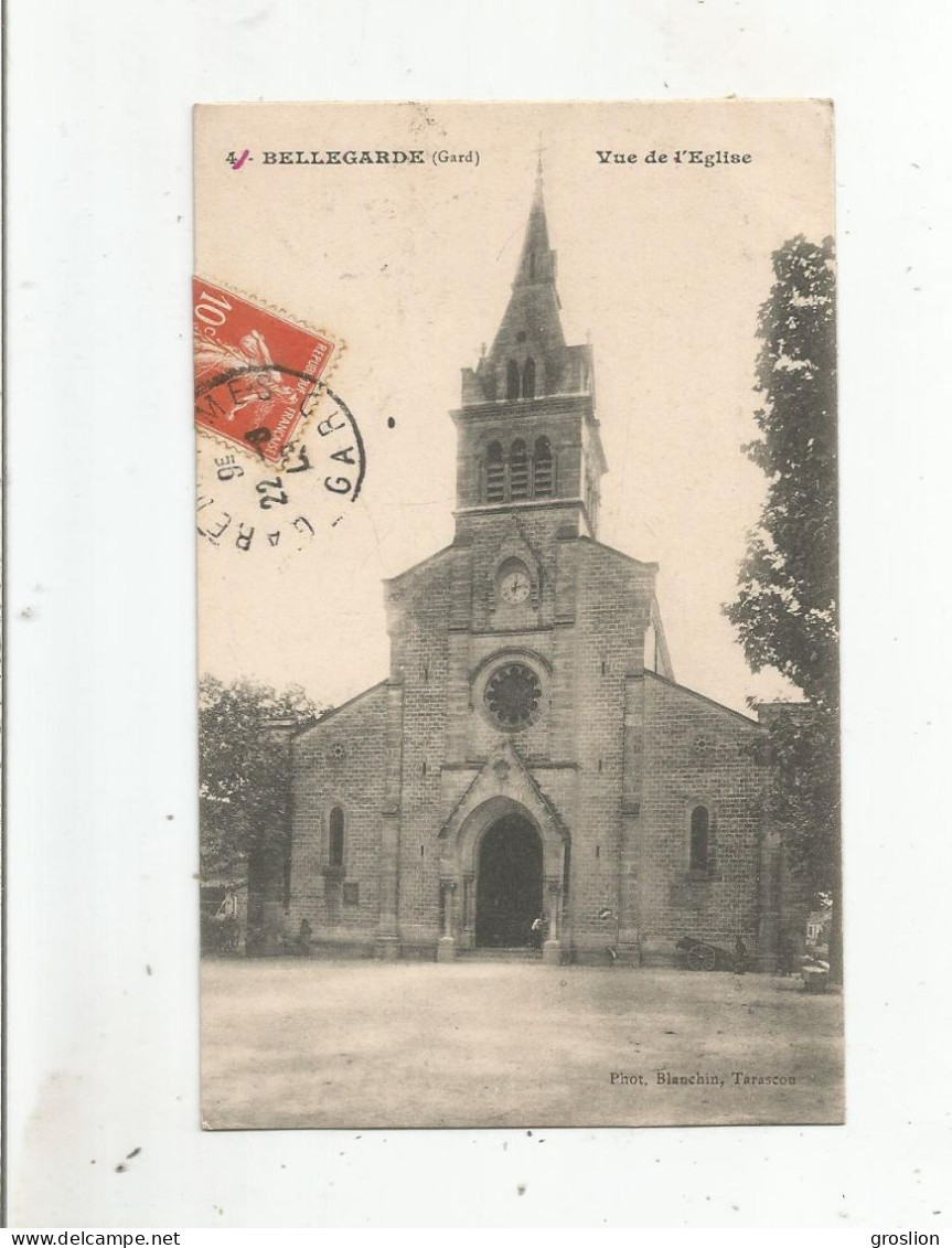 BELLEGARDE (GARD)  4 VUE DE L'EGLISE 1909 - Bellegarde