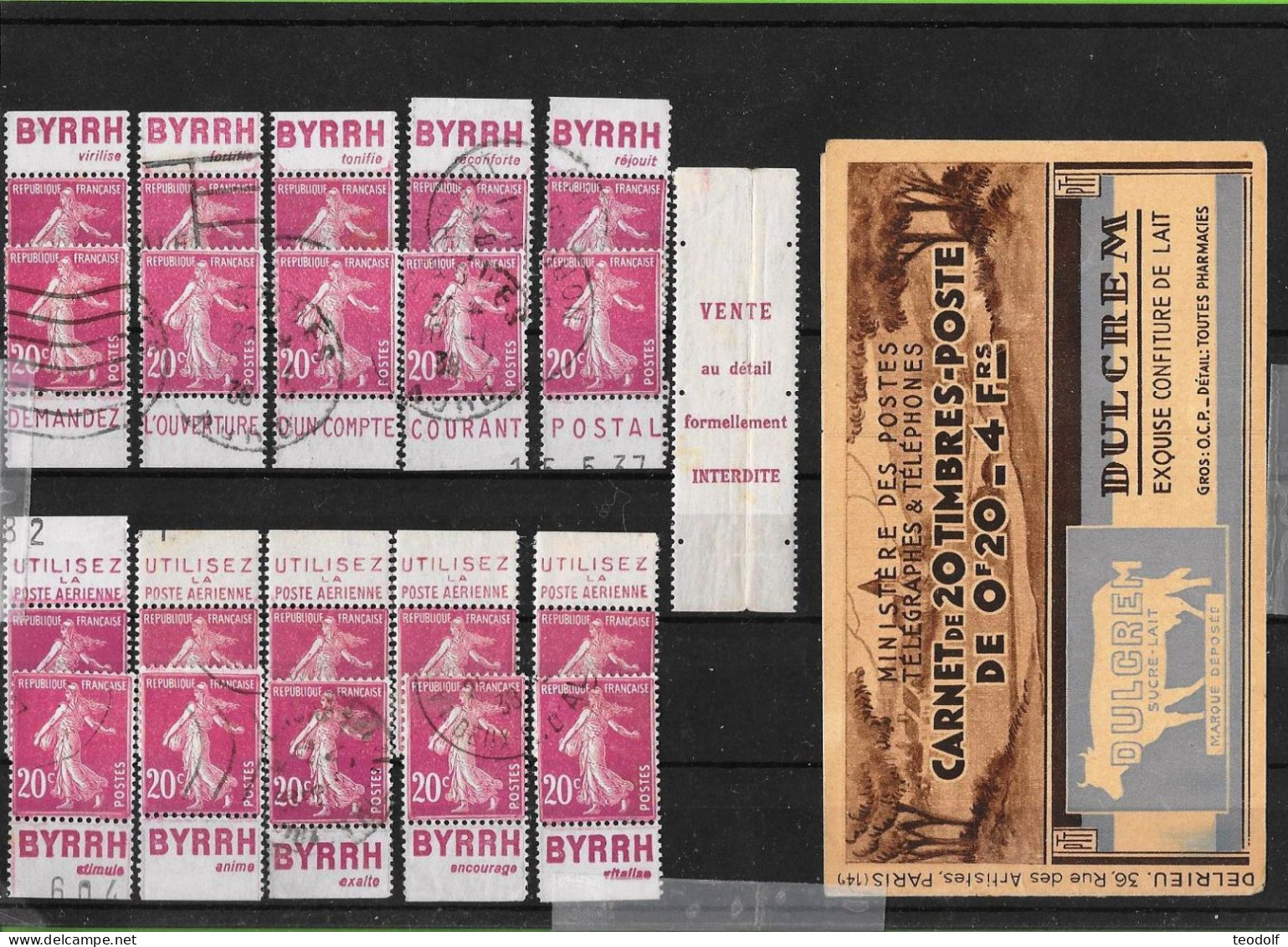 190 Carnet Reconstitué - Used Stamps