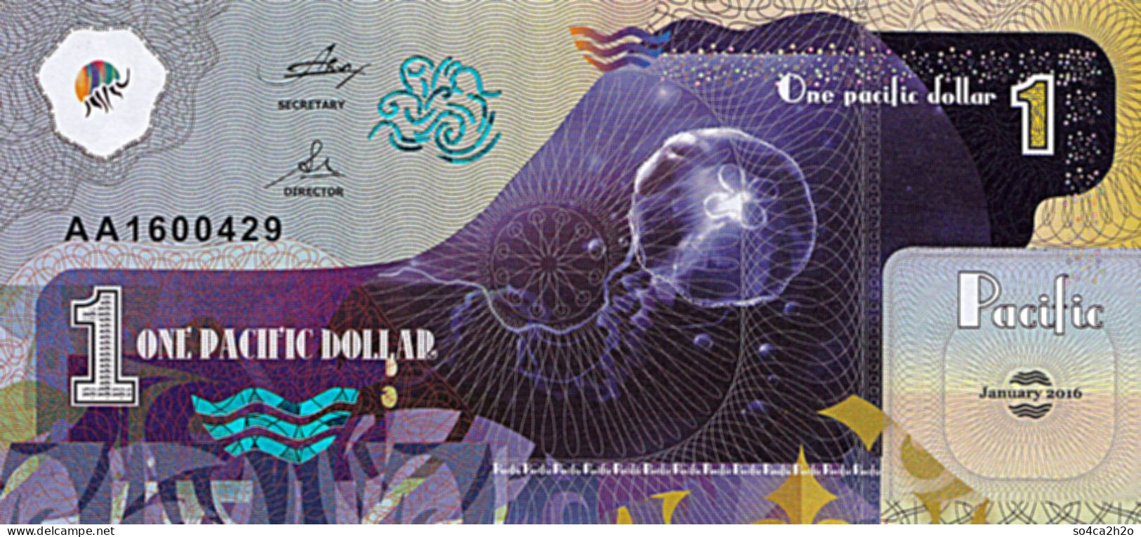 PACIFIC Dollars 1 Dollar  2016 UNC Méduses - Specimen