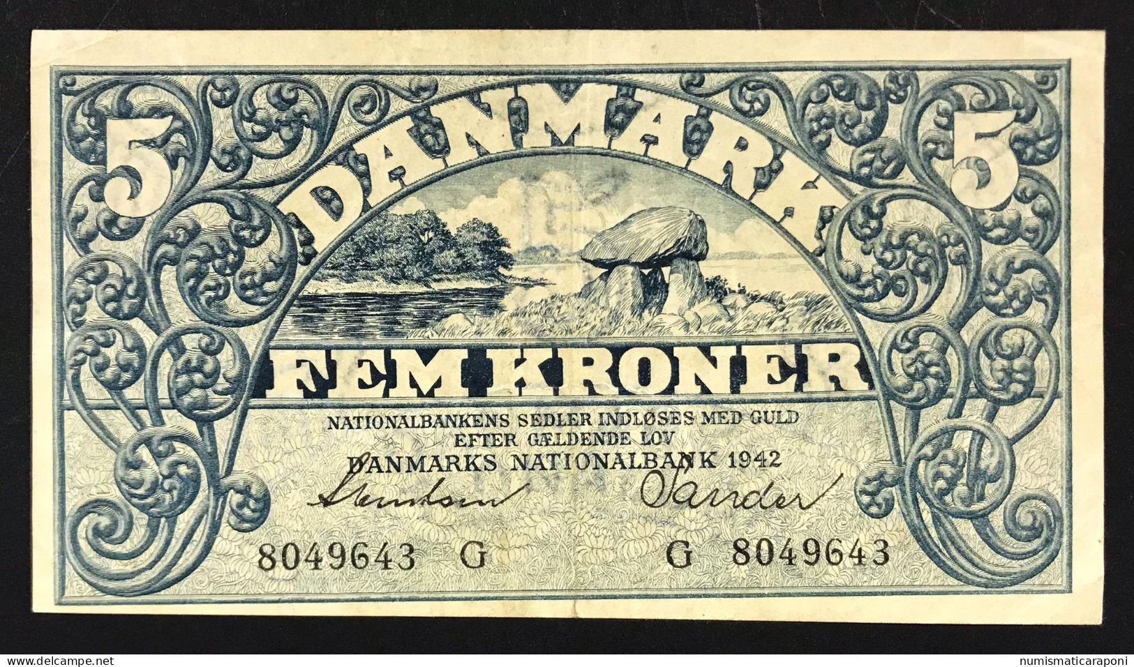 Danimarca Danmarks 5 Kroner 1942 Pick#30f LOTTO 4825 - Dinamarca