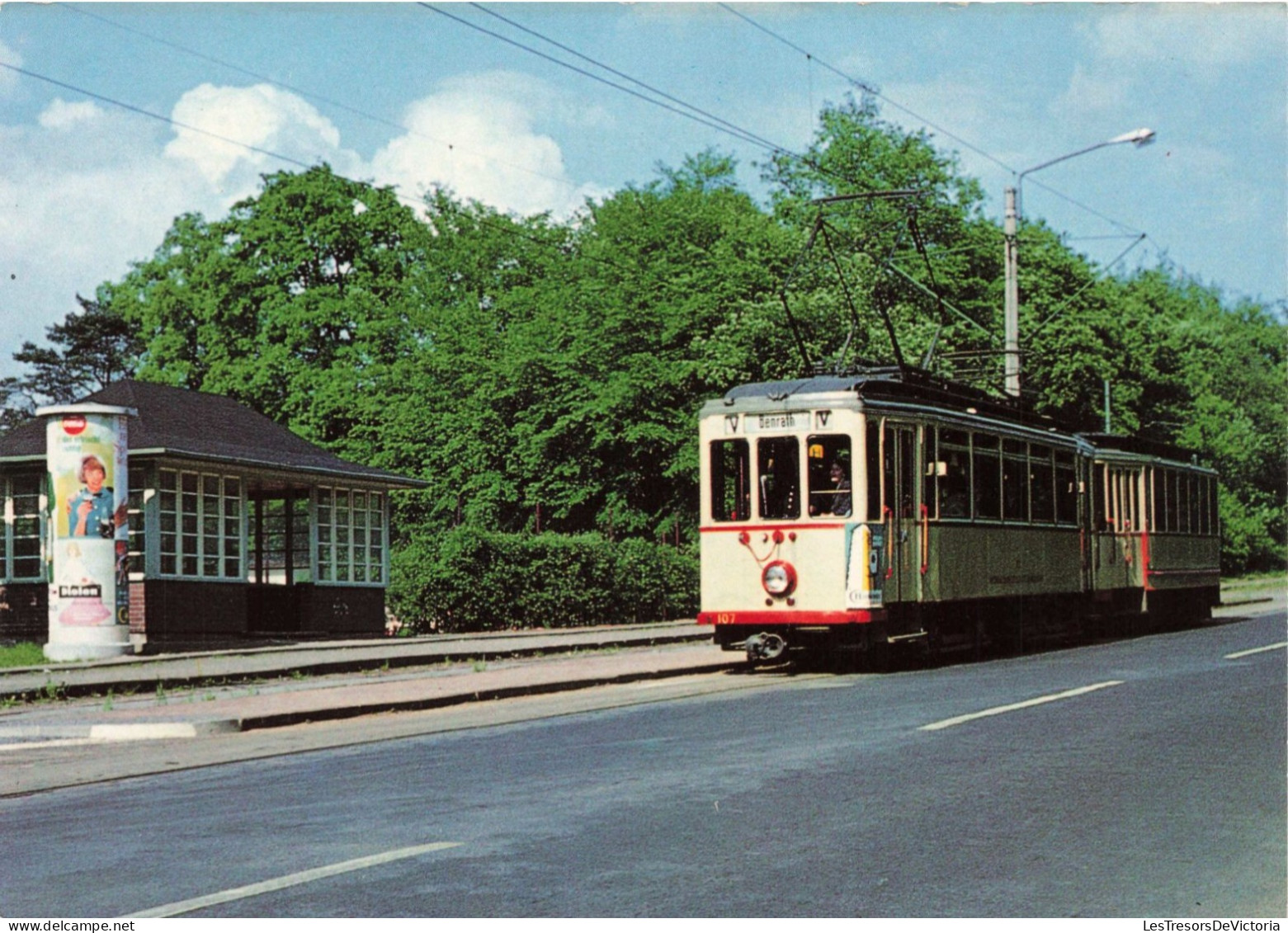 TRANSPORT - Triebwagen 107 Mit Beiwagen - Colorisé - Carte Postale - Strassenbahnen